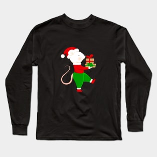 Cute Santa helper in Christmas elf costume. Long Sleeve T-Shirt